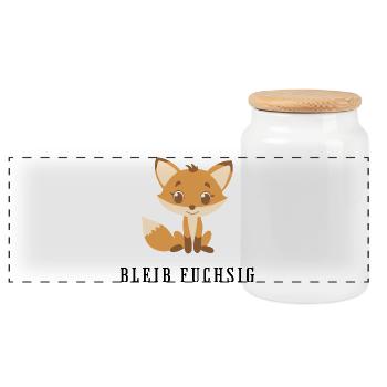Ami renard câlin - Boîte à biscuits avec couvercle en bois - blanc - Devant