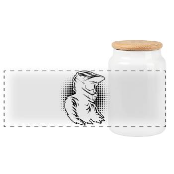 Great Motocross Gift for Motocross - Panoramic Cookie Jar with Wooden Lid - white - Front