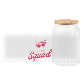 Galentine's Day Squad EST 2026 Nur für Mitglieder Club - Panorama Keksdose mit Holzdeckel - Weiß - Vorne