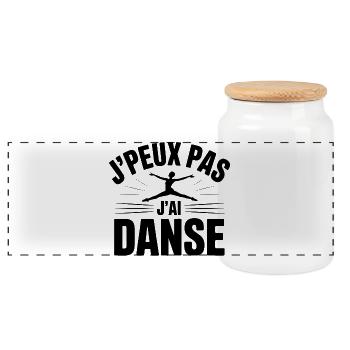 I Can't, I Have Dance - Panoramic Cookie Jar with Wooden Lid - white - Front