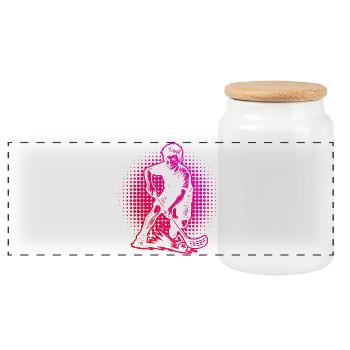 J’adore le motif cool floorball pour floorball - Boîte à biscuits avec couvercle en bois - blanc - Devant