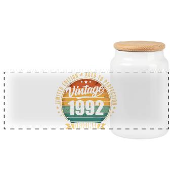 Millésime 1992 Anniversaire Limited Edition 1992 - Boîte à biscuits avec couvercle en bois - blanc - Devant