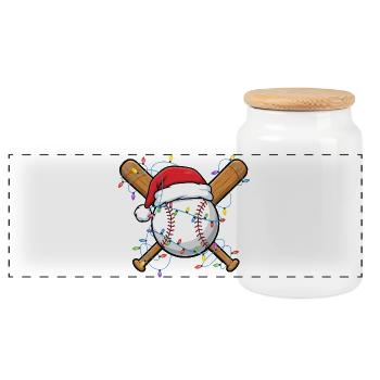 Baseball-Weihnachtsmütze Weihnachts-Cheer-Baseball-Feiertag - Panorama Keksdose mit Holzdeckel - Weiß - Vorne