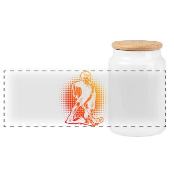 Floorball parfait pour tous les floorballs - Boîte à biscuits avec couvercle en bois - blanc - Devant
