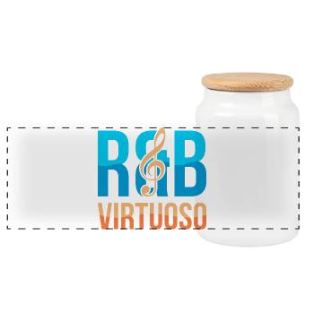 RnB Music Virtuoso E1 Deep Blue - Panoramic Cookie Jar with Wooden Lid - white - Front