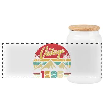 Année de Naissance 1996 Cadeau d'anniversaire 1966 - Boîte à biscuits avec couvercle en bois - blanc - Devant