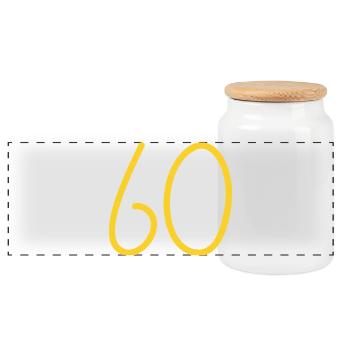 60 - Boîte à biscuits avec couvercle en bois - blanc - Devant
