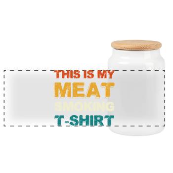 Meat Tuxedo T-Shirt – Grillfreund - Panoramic Cookie Jar with Wooden Lid - white - Front