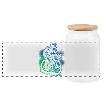 Roadbike artwork for your outfit - Panoramic Cookie Jar with Wooden Lid - white - Front