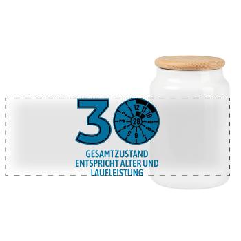 HU January 2026 - 30 Years - Birthday Gift - Panoramic Cookie Jar with Wooden Lid - white - Front