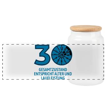 HU February 2026 - 30 Years - Birthday Gift - Panoramic Cookie Jar with Wooden Lid - white - Front