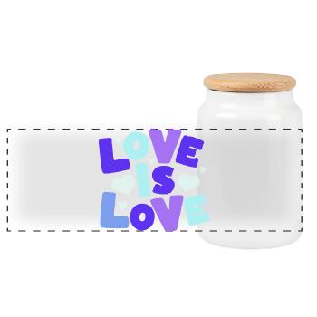 L’amour est amour Cœurs pastel - Boîte à biscuits avec couvercle en bois - blanc - Devant