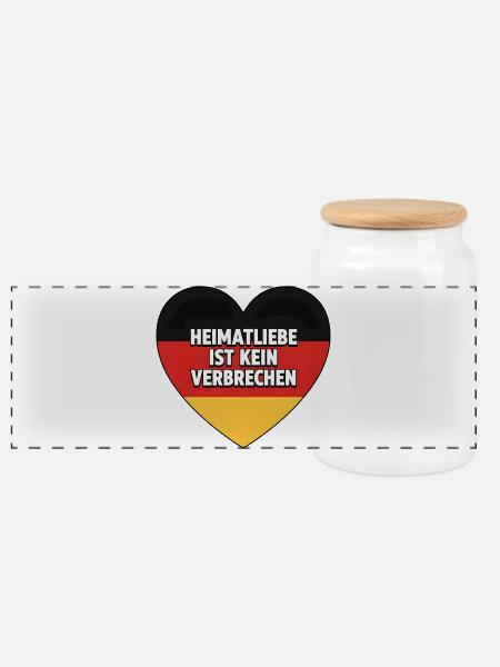 Heimatliebe ist kein Verbrechen - Panorama Keksdose mit Holzdeckel - Weiß
