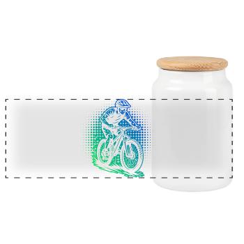 Mountainbike Liebe zum Anziehen - Panorama Keksdose mit Holzdeckel - Weiß - Vorne