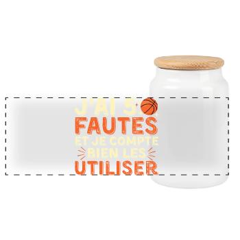 Humour Falls Basketball Gift Men's Basketball Fan - Panoramic Cookie Jar with Wooden Lid - white - Front