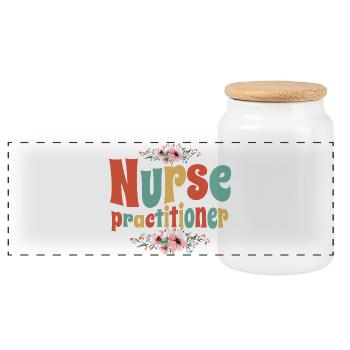 Floral Nurse Practitioner - Panorama Keksdose mit Holzdeckel - Weiß - Vorne