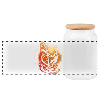 Conception compacte de planche à voile pour la planche à voile - Boîte à biscuits avec couvercle en bois - blanc - Devant