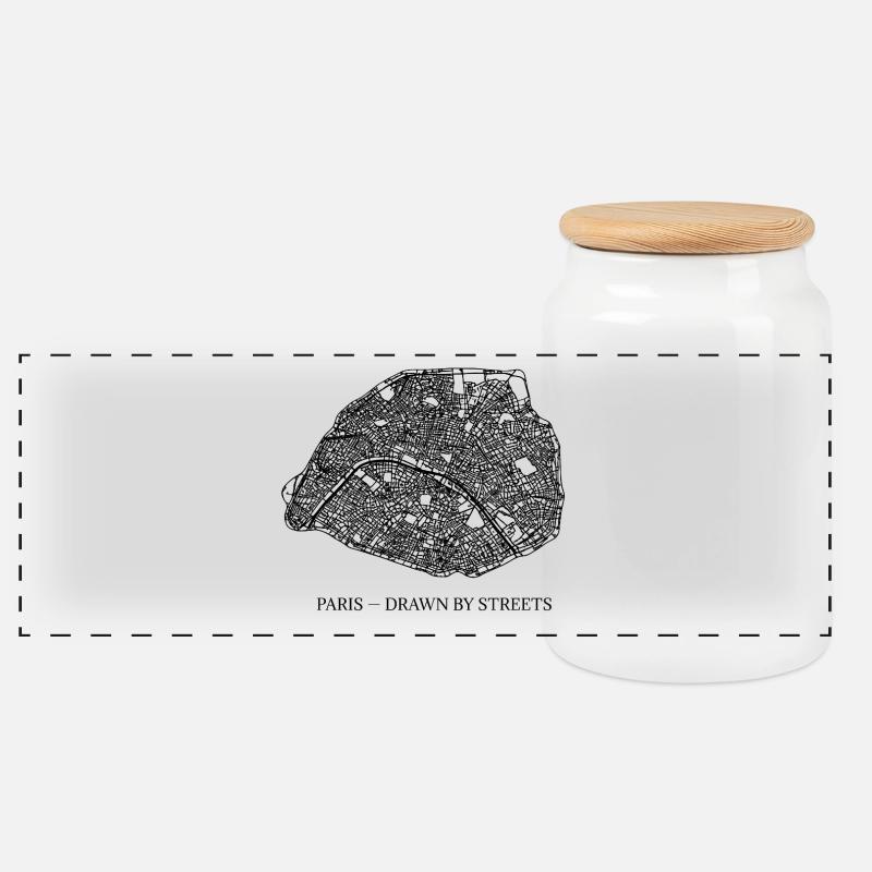 Paris - Boîte à biscuits avec couvercle en bois - blanc