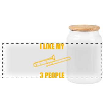 I like my trombone trombone player trombonist - Panoramic Cookie Jar with Wooden Lid - white - Front