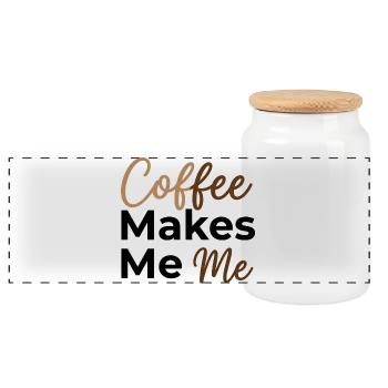 Le café fait de moi moi - Dit amoureux du café - Boîte à biscuits avec couvercle en bois - blanc - Devant