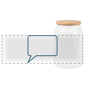 Sprechblase_Comic_blau2 - Panoramic Cookie Jar with Wooden Lid - white - Front