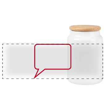 Sprechblase_Comic_rot2 - Panoramic Cookie Jar with Wooden Lid - white - Front