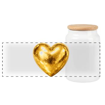 Cœur d’Or | Écœur d’Or - Boîte à biscuits avec couvercle en bois - blanc - Devant