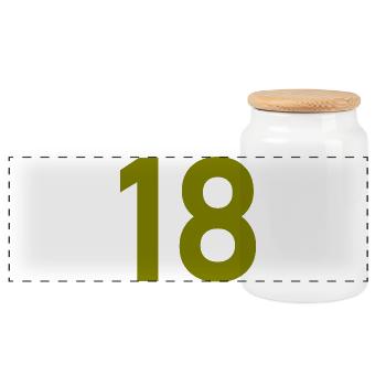 18. 18 YEARS OLD. 18th ANNIVERSARY. 18 BIRTHDAY. - Panoramic Cookie Jar with Wooden Lid - white - Front