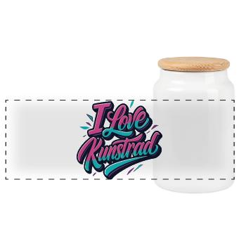 Artistic cycling, artistic cycling, indoor cycling - Panoramic Cookie Jar with Wooden Lid - white - Front