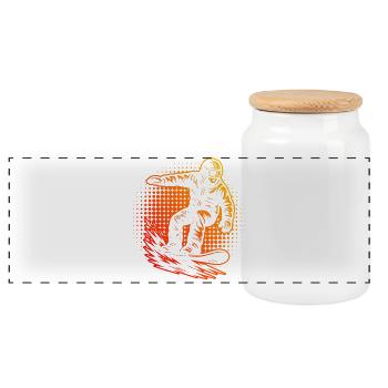 Direct Snowboard Statement - Panoramic Cookie Jar with Wooden Lid - white - Front