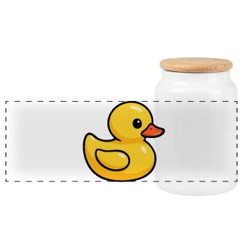 Costume de canard en caoutchouc Canard en caoutchouc Canard en caoutchouc jaune - Boîte à biscuits avec couvercle en bois - blanc - Devant