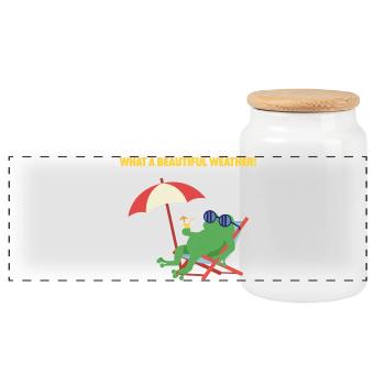 Juste un temps formidable ! - Boîte à biscuits avec couvercle en bois - blanc - Devant