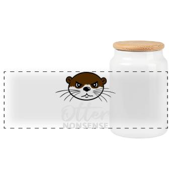 Otter Nonsense Lustig Wortspiel Otter Liebe Spruch - Panorama Keksdose mit Holzdeckel - Weiß - Vorne