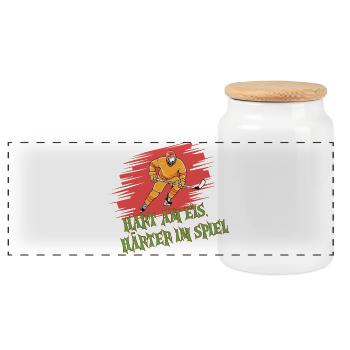 Eishockey Spruch – T-Shirt für Fans - Panorama Keksdose mit Holzdeckel - Weiß - Vorne