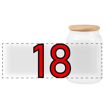 18. 18 YEARS OLD. 18th ANNIVERSARY. 18 BIRTHDAY. - Panoramic Cookie Jar with Wooden Lid - white - Front