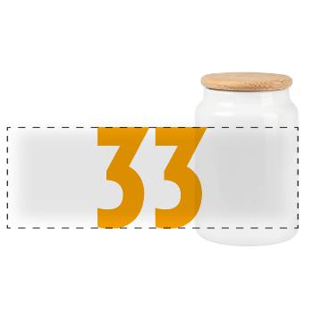 33 - Panoramic Cookie Jar with Wooden Lid - white - Front
