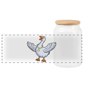 Dessin animé de l’Oie à la chaîne d’or - Boîte à biscuits avec couvercle en bois - blanc - Devant