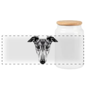 Windhund Hundeliebhaber Jagdhund Liebe Greyhound - Panorama Keksdose mit Holzdeckel - Weiß - Vorne
