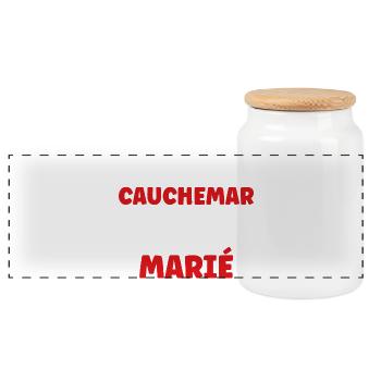 I had a nightmare: married - Panoramic Cookie Jar with Wooden Lid - white - Front
