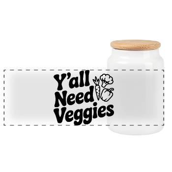 Vous avez besoin de légumes - Boîte à biscuits avec couvercle en bois - blanc - Devant