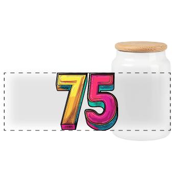 75 Nombre Coloré - Boîte à biscuits avec couvercle en bois - blanc - Devant