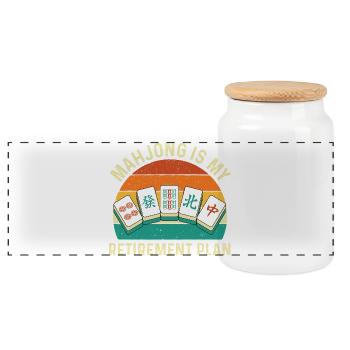 Mahjong ist mein Ruhestandsplan Lustig - Panorama Keksdose mit Holzdeckel - Weiß - Vorne