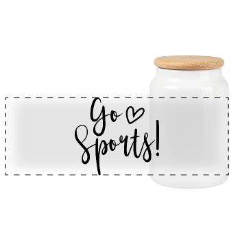 Go Sports – Lustige Geschichten über ahnungslose S - Panorama Keksdose mit Holzdeckel - Weiß - Vorne