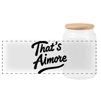 « C’est AiMore » Chemise à jeu de mots - Boîte à biscuits avec couvercle en bois - blanc - Devant