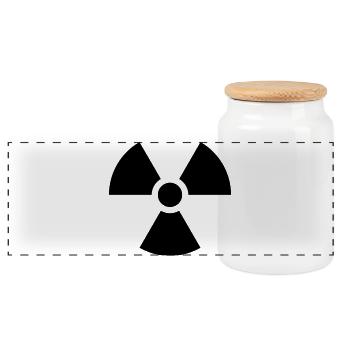 Atom Nuclear - Panoramic Cookie Jar with Wooden Lid - white - Front
