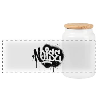 Graffiti-Laut-Spray - Panorama Keksdose mit Holzdeckel - Weiß - Vorne