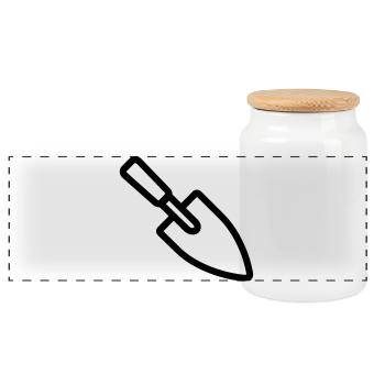 Trowel - Panoramic Cookie Jar with Wooden Lid - white - Front