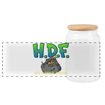 H.D.F.  - Panorama Keksdose mit Holzdeckel - Weiß - Vorne