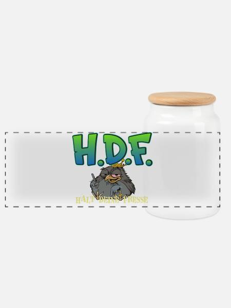 H.D.F.  - Panorama Keksdose mit Holzdeckel - Weiß
