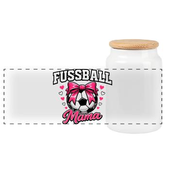 Soccer Mom Cute Cute Gift - Panoramic Cookie Jar with Wooden Lid - white - Front